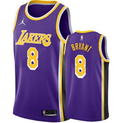 Men's Los Angeles Lakers #8 Kobe Bryant Purple Statement Icon Hot Press Jersey