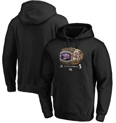 Men's Los Angeles Lakers Black 2020 Champions Printed Pullover Hoodie 201093