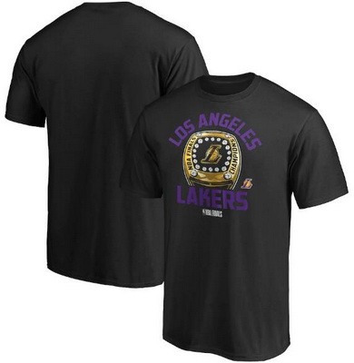 Men's Los Angeles Lakers Black 2020 Champions Printed T Shirt 201072