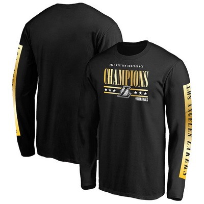 Men's Los Angeles Lakers Black Champions Printed T Shirt 201014