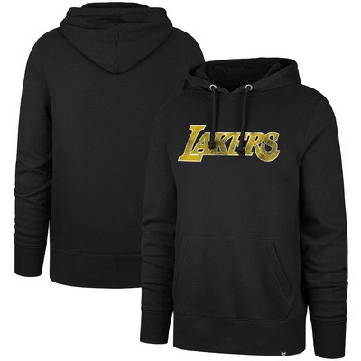 Men's Los Angeles Lakers Black Printed Pullover Hoodie 201101