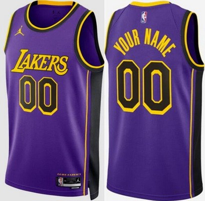 Men's Los Angeles Lakers Custom Purple 2024 Statement Heat Press Jersey