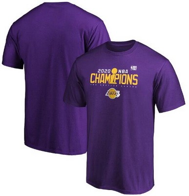 Men's Los Angeles Lakers Purple 2020 Champions Printed T Shirt 201090