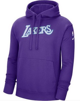 Men's Los Angeles Lakers Purple 2021 City Edition Essential Logo Pullover Hoodie