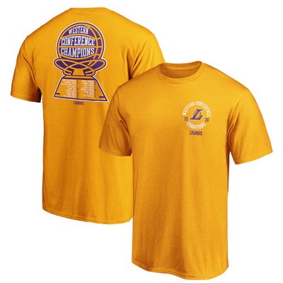 Men's Los Angeles Lakers Yellow Printed T Shirt 201007