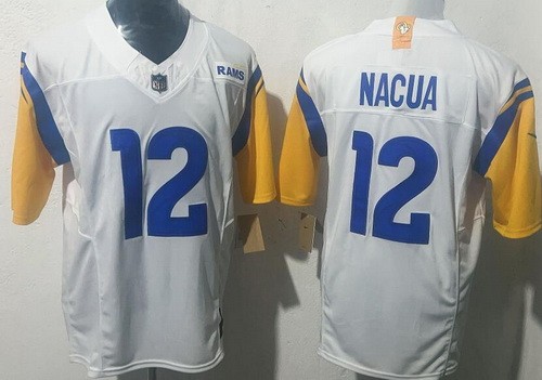 Men's Los Angeles Rams #12 Puka Nacua Limited White FUSE Vapor Jersey