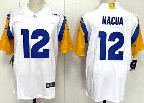 Men's Los Angeles Rams #12 Puka Nacua Limited White Vapor Jersey