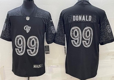 Men's Los Angeles Rams #99 Aaron Donald Limited Black RFLCTV Jersey