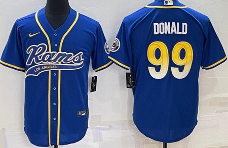Men's Los Angeles Rams #99 Aaron Donald Royal Baseball Jersey