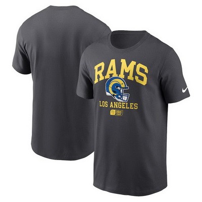 Men's Los Angeles Rams Anthracite Helmet Essential T Shirt