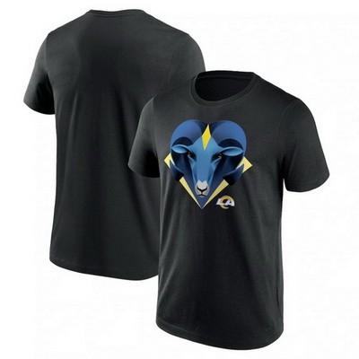Men's Los Angeles Rams Black 2024 Draft Illustrated T Shirt