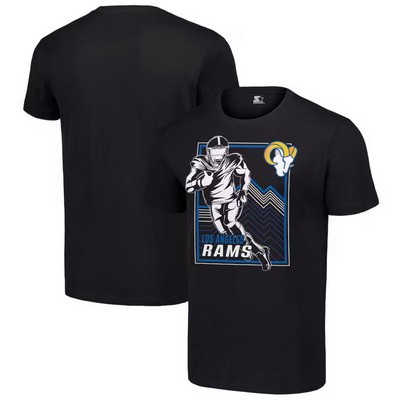 Men's Los Angeles Rams Black Graphic Shield Logo T Shirt
