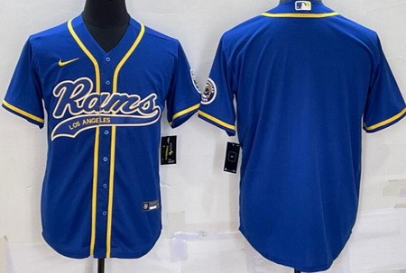 Men's Los Angeles Rams Blank Blue Baseball Jersey