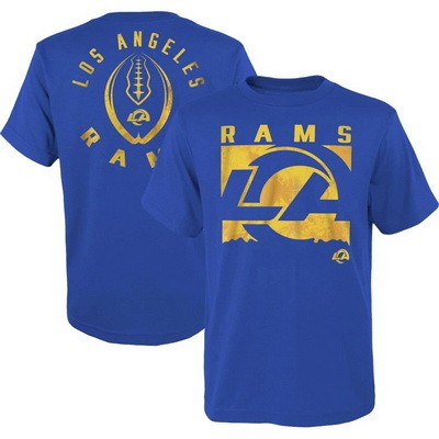 Men's Los Angeles Rams Blue Liquid Camo Logo T Shirt