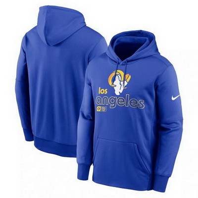 Men's Los Angeles Rams Blue Performance Pullover Hoodie