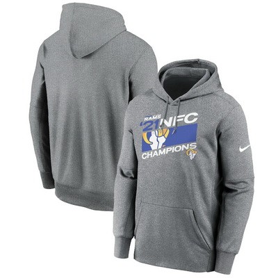 Men's Los Angeles Rams Charcoal 2021 NFC Champions Iconic Pullover Hoodie