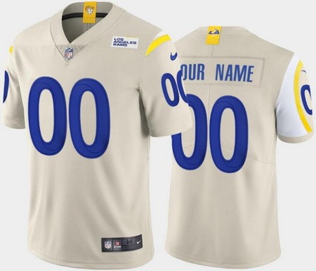 Men's Los Angeles Rams Customized Limited Bone 2020 Vapor Untouchable Jersey