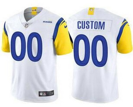 Men's Los Angeles Rams Customized Limited White Alternate Vapor Jersey