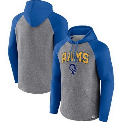 Men's Los Angeles Rams Gray By Design Raglan Pullover Hoodie