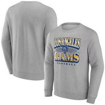 Men's Los Angeles Rams Gray Chance Throwback Fleece Pullover Sweatshirt
