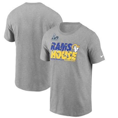 Men's Los Angeles Rams Gray Super Bowl LVI Champions Confetti T-Shirt