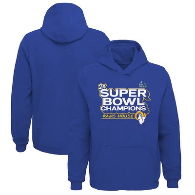 Men's Los Angeles Rams Royal Super Bowl LVI Champions Parade Pullover Hoodie