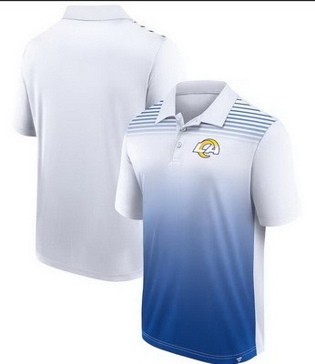Men's Los Angeles Rams White Blue Sandlot Game Polo