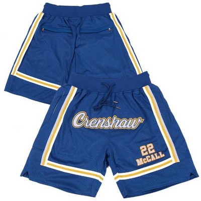 Men's Love and Basketball #22 Quincy McCall Blue Crenshaw Basketball Shorts