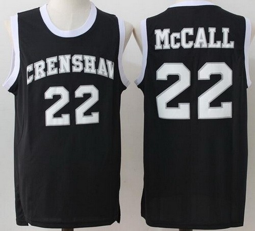 Men's Love and Basketball Crenshaw #22 Quincy Mcall Black Basketball Jersey