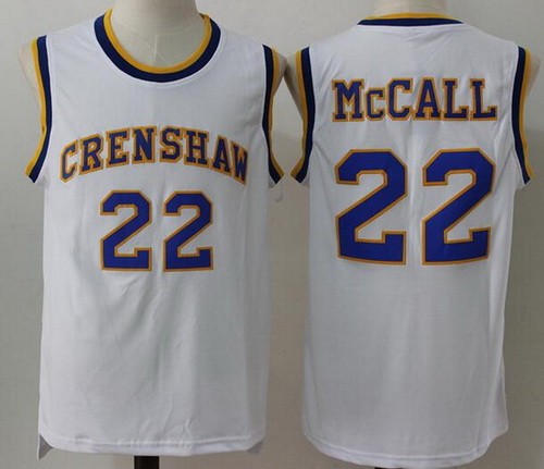 Men's Love and Basketball Crenshaw #22 Quincy Mcall White Basketball Jersey