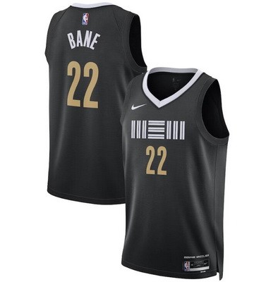Men's Memphis Grizzlies #22 Desmond Bane Black 2023 City Icon Heat Press Jersey