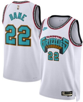 Men's Memphis Grizzlies #22 Desmond Bane White Classic Heat Press Jersey
