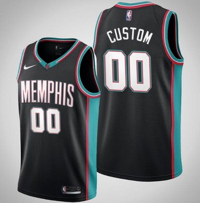 Men's Memphis Grizzlies Custom Black Classic Icon Hot Press Jersey