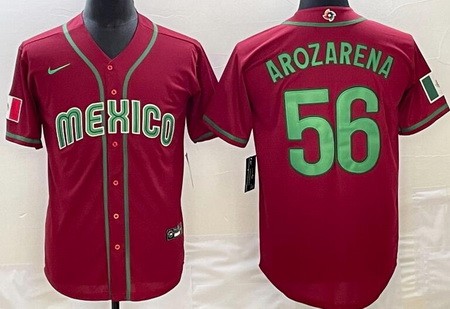 Men's Mexico #56 Randy Arozarena Red 2023 World Baseball Classic Cool Base Jersey