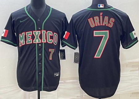 Men's Mexico #7 Julio Urias Black Player Number 2023 World Baseball Classic Cool Base Jersey