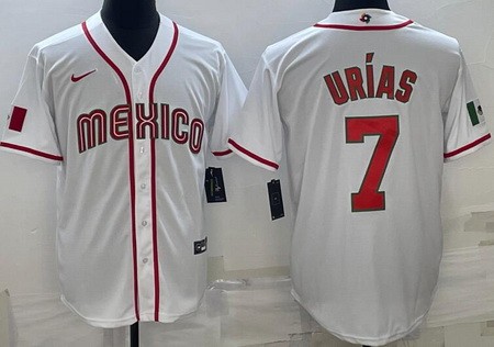 Men's Mexico #7 Julio Urias White 2023 World Baseball Classic Cool Base Jersey