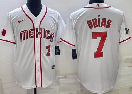 Men's Mexico #7 Julio Urias White Player Number 2023 World Baseball Classic Cool Base Jersey