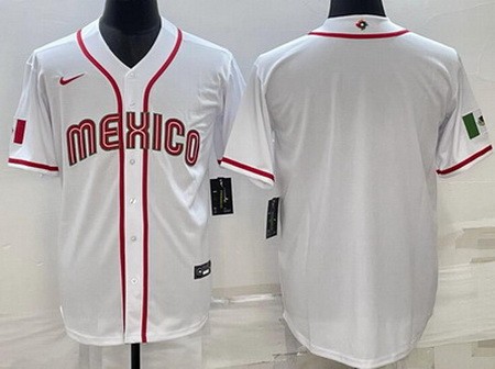Men's Mexico Blank White 2023 World Baseball Classic Cool Base Jersey