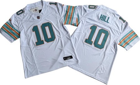 Men's Miami Dolphins #10 Tyreek Hill Limited White Throwback FUSE Vapor Jersey