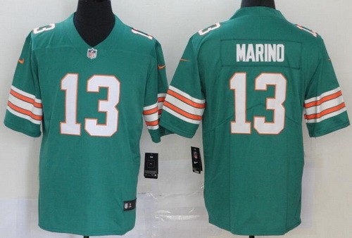 Men's Miami Dolphins #13 Dan Marino Limited Aqua Throwback Vapor Untouchable Jersey