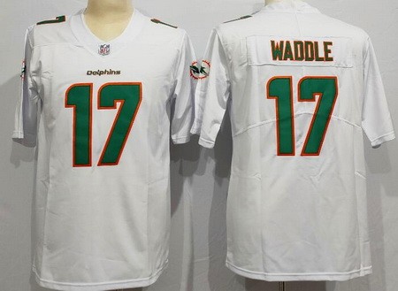 Men's Miami Dolphins #17 Jaylen Waddle Limited White Vapor Jersey
