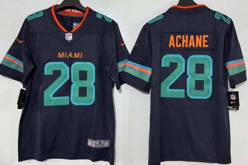 Men's Miami Dolphins #28 De'Von Achane Limited Black Rivalries Vapor Jersey
