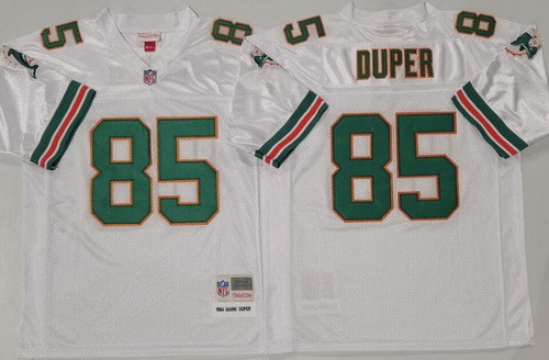 Men's Miami Dolphins #85 Mark Duper White 1984 Throwback Jersey