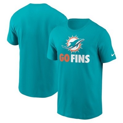 Men's Miami Dolphins Aqua Go Fins Local Essential T Shirt