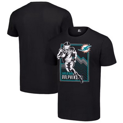 Men's Miami Dolphins Black Graphic Shield Logo T Shirt