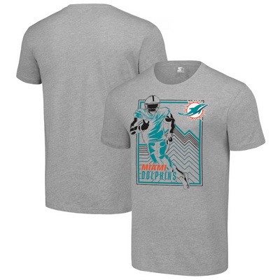 Men's Miami Dolphins Gray Graphic Shield Logo T Shirt