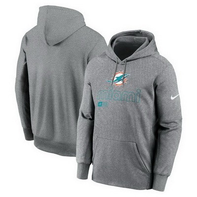 Men's Miami Dolphins Gray Performance Pullover Hoodie
