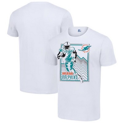 Men's Miami Dolphins White Graphic Shield Logo T Shirt