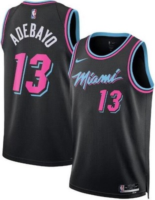Men's Miami Heat #13 Bam Adebayo Black 2025 City Heat Press Jersey