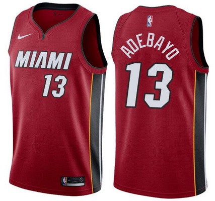 Men's Miami Heat #13 Bam Adebayo Red Icon Hot Press Jersey